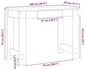 ΓΡΑΦΕΙΟ ΓΚΡΙ ΤΟΥ ΣΚΥΡΟΔΕΜΑΤΟΣ 100X45X75 ΕΚ. ΑΠΟ ΜΟΡΙΟΣΑΝΙΔΑ 860430