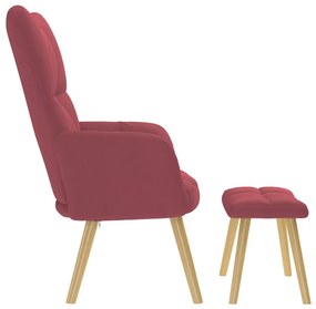 vidaXL Πολυθρόνα Relax Μπορντό Υφασμάτινη με Υποπόδιο
