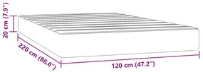 Στρώμα με Pocket Springs Ανοιχτό Γκρι 120x220x20 εκ. Βελούδινο - Γκρι