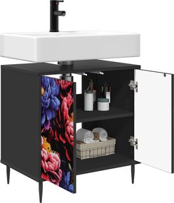 vidaXL Ντουλάπι Μπάνιου KIEL Μαύρη Δρυς 60 x 40 x 61 εκ