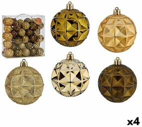 Σετ Χριστουγεννιάτικες Μπάλες Krist+ Πράσινο Χρυσό PVC 7 cm (4 Μονάδες)