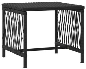 vidaXL Ξαπλώστρα με μαξιλάρι 2-πρόσωπο 2 pcs Μαύρο συνθετικό ρατάν