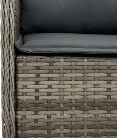 vidaXL Σετ Τραπεζαρίας Κήπου 7 τεμ. Γκρι Συνθ. Ρατάν με Μαξιλάρια