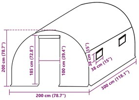 vidaXL Κάλυμμα Θερμοκηπίου Ανταλλακτικό Πράσινο (6 μ²) 200x300x200εκ