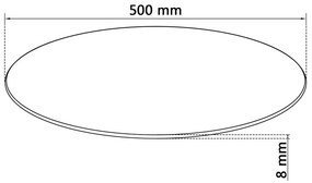 VidaXL Επιφάνεια Τραπεζιού Στρογγυλή 500 χιλ. από Ψημένο Γυαλί