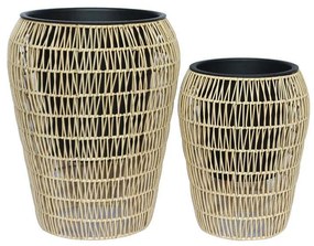 ΣΕΤ ΚΑΣΠΩ 2 ΤΕΜΑΧΙΑ POLY RATTAN  Fylliana FL21897 ΦΥΣΙΚΟ ΧΡΩΜΑ 39x50εκ &amp; 30x39εκ.