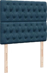 vidaXL Κρεβάτι Boxspring με Στρώμα Σκούρο Μπλε 120x190 εκ. Βελούδινο