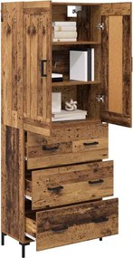 VidaXL Highboard 2 τμχ. Παλιό Ξύλο 69,5 x 34 x 180 εκ.
