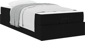 vidaXL Σκελετός κρεβατιού με στρώμα 2 pcs Μαύρο ύφασμα
