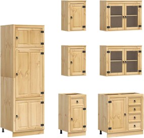 vidaXL Ντουλαπιού με συρτάρι SKI 14 pcs Μέλι Καφέ Στερεά ξυλεία πεύκου