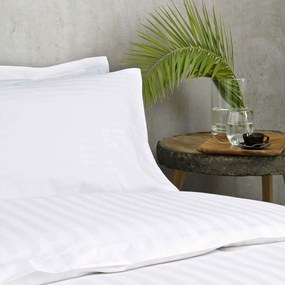 Μαξιλαροθήκη Ξενοδοχείου Oxford 4 Πλευρών White 240 Κλωστές Σατέν ρίγα 1cm 100% Βαμβάκι Πενιέ 52 X 75 52x75cm 100% Cotton Foam