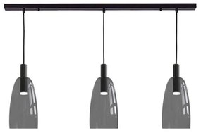 Φωτιστικό Οροφής - Ράγα Led 1970 3x5W 3000K 90Lm Grey-Black Αλουμίνιο,Γυαλί