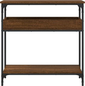 vidaXL Τραπέζι Κονσόλα με Ράφι Καφέ Δρυς 75x29x75 εκ. Επεξεργ. Ξύλο