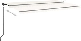 vidaXL Τέντα Συρόμενη Χειροκίνητη Κρεμ 500x350 εκ.