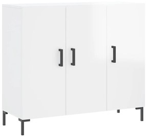 vidaXL Ντουλάπι Γυαλιστερό Λευκό 90 x 34 x80 εκ. Επεξεργασμένο Ξύλο