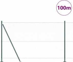vidaXL Στύλος Περιφράξεων Πράσινο 100 x 1,4 μ (25 mm δίχτυ)