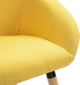 vidaXL Καρέκλες Τραπεζαρίας 4 τεμ. Κίτρινες Υφασμάτινες
