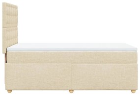 vidaXL Κρεβάτι Boxspring με Στρώμα Κρεμ 80 x 200 εκ. Υφασμάτινο