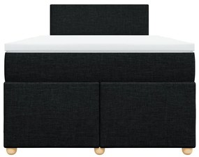 vidaXL Κρεβάτι Boxspring με Στρώμα Μαύρο 120x200 εκ. Υφασμάτινο