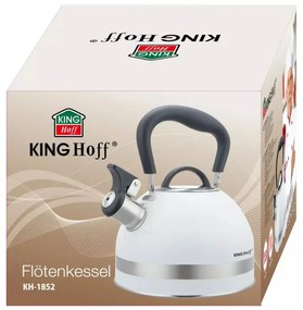 Τσαγιέρα με σφυρίχτρα Kinghoff KH 1852, 1.8l, Επαγωγή, Θερμομονωμένη λαβή, Λευκό