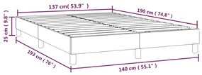 Πλαίσιο Κρεβατιού Boxspring Σκούρο Καφέ 140x190 εκ. Υφασμάτινο - Καφέ