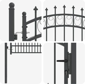 vidaXL Πύλη Φράχτη με Ακίδες EMMEN 200 x 100 cm