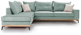 Γωνιακός καναπές δεξιά γωνία Luxury II pakoworld ύφασμα ciel-cream 290x235x95εκ