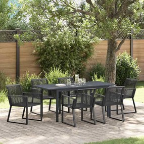 vidaXL Σετ Τραπεζαρίας Κήπου 7 pcs Μαύρο Μεσαίο