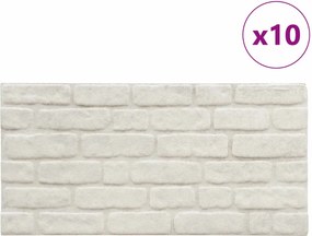 vidaXL Πάνελ τοίχου 10 pcs Λευκό 100 x 50 cm Αφρός EPS