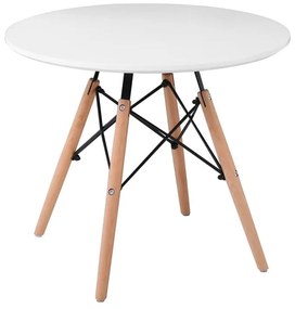 ART Wood Kid Τραπέζι Άσπρο MDF  Φ60cm H.49cm [-Άσπρο-, -Φυσικό-] [-Ξύλο-] Ε708Κ,2