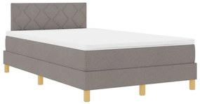 vidaXL Κρεβάτι box spring με στρώμα Taupe 120 x 200 cm ύφασμα