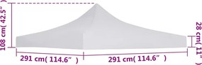 vidaXL Κάλυμμα Τέντας Εκδηλώσεων Λευκό 3 x 3 μ.