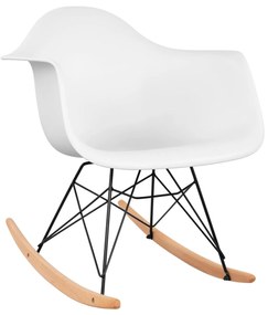 Rocking Armchair, white seat-Black frame  61x71x64 cm