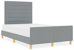 vidaXL Κρεβάτι Φωτεινό Γκρι 120x190 εκ. Υφασμάτινο