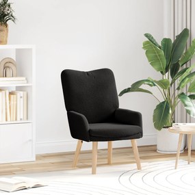 vidaXL Χαλαρωτική Πολυθρόνα Μαύρο Σατέν ύφασμα