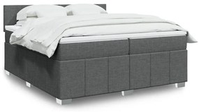 ΚΡΕΒΑΤΙ BOXSPRING ΜΕ ΣΤΡΩΜΑ ΣΚΟΥΡΟ ΓΚΡΙ 200X200 ΕΚ. ΥΦΑΣΜΑΤΙΝΟ 3289469