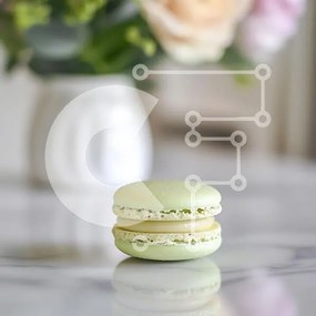 Intra Συλλεκτικό Ξύλινο Παζλ Plywood  4mm - Κομψό πράσινο Macaron σε μαρμάρινη επιφάνεια Σε Ξύλινο Κουτί - Διαστάσεις: 10x10 cm – 25 κομμάτια