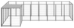 Σπιτάκι Σκύλου Μαύρο 6,05 μ² Ατσάλινο - Μαύρο