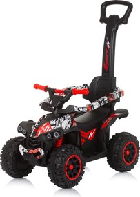 Ride on car with handle and canopy "ATV" white/red