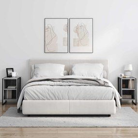 vidaXL Κομοδίνο 2 pcs Γκρίζο Σονομα 39.5 x 30 x 50 εκ