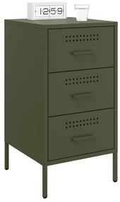 vidaXL Κομοδίνα 2 τεμ. Πράσινο Λαδί 36x39x68 εκ. από Χάλυβα