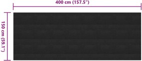 vidaXL Μάτ δαπέδου Μαύρο 1,5 x 4 m Λάστιχο