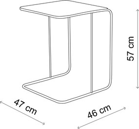 Βοηθητικό Τραπεζάκι Χρυσό PIMO 47x57x46