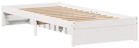 vidaXL Σκελετός Κρεβ. Χωρίς Στρώμα Λευκό 90x190 εκ Μασίφ Πεύκο