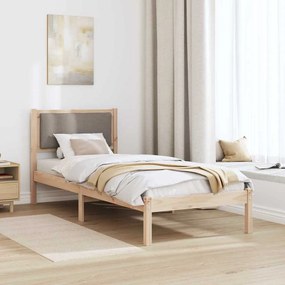 vidaXL Σκελετός Κρεβατιού Taupe 80 x 190 cm Στερεά ξυλεία πεύκου