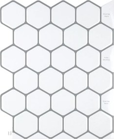 Αυτοκόλλητο Πλακάκι 3D (30.5x25) L-C Ruche White 1770138
