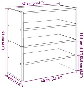 ΡΑΦΙΑ ΠΑΠΟΥΤΣΙΩΝ 2 ΤΜΧ ΣΤΟΙΒΑΖΟΜΕΝΑ SONOMA OAK 60X30X30,5 CM 858862