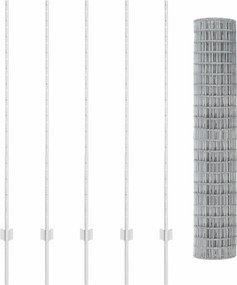 vidaXL Τεντώτο με στήριγμα Ασημί 1,4 x 10 m Ατσάλι