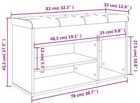 Παπουτσοθήκη Sonoma Δρυς 82x32x45,5 εκ. από Επεξεργασμένο Ξύλο - Καφέ