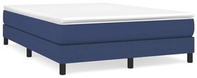 Κρεβάτι Boxspring με Στρώμα Μπλε 140x190 εκ. Υφασμάτινο - Μπλε